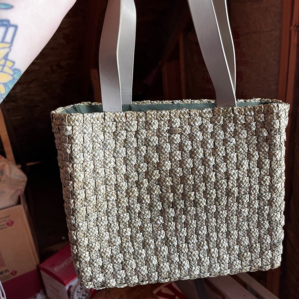 Scala Beige Woven Mini Bag